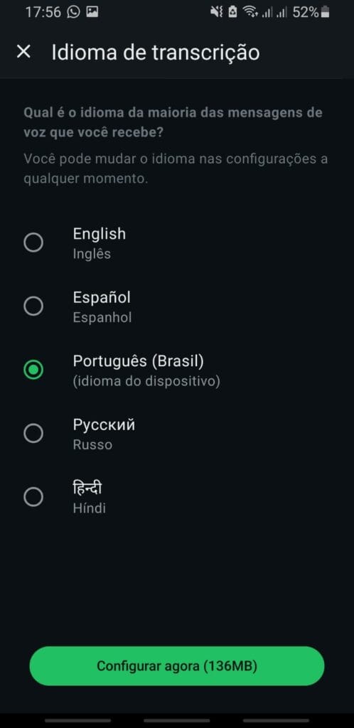 Selecionar Idioma Portugues